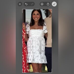 Likely White Floral Lace Mini Dress